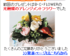 Ｂ・Ｃ・ＦＬＯＷＥＲの光触媒の花アレンジメントフラワー　ご当選者発表